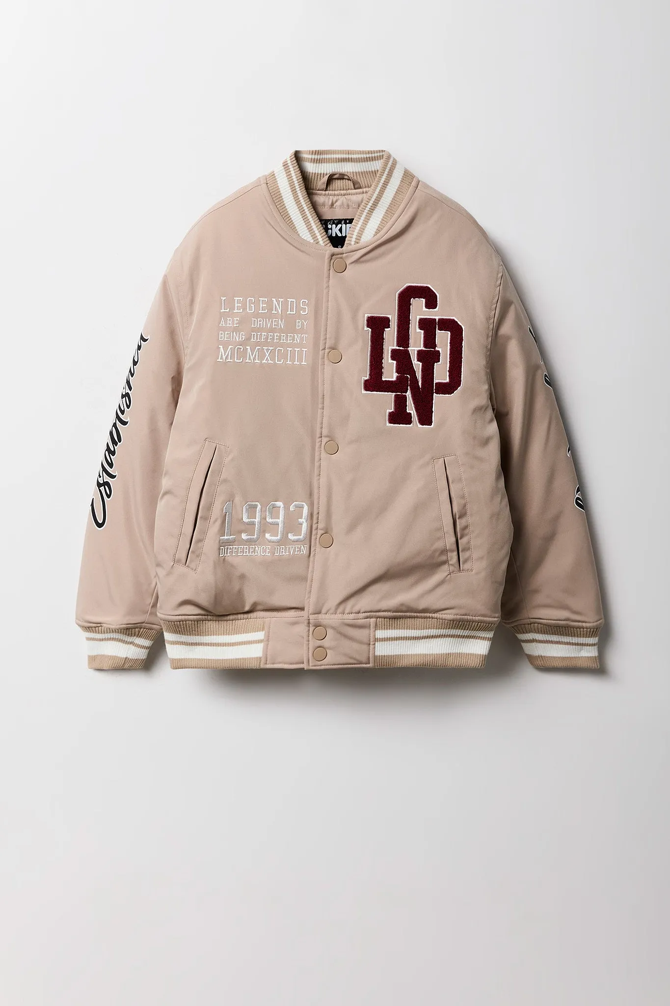 Boys Chenille Embroidered Bomber Jacket sold by Urban Planet product image thumbnail 2