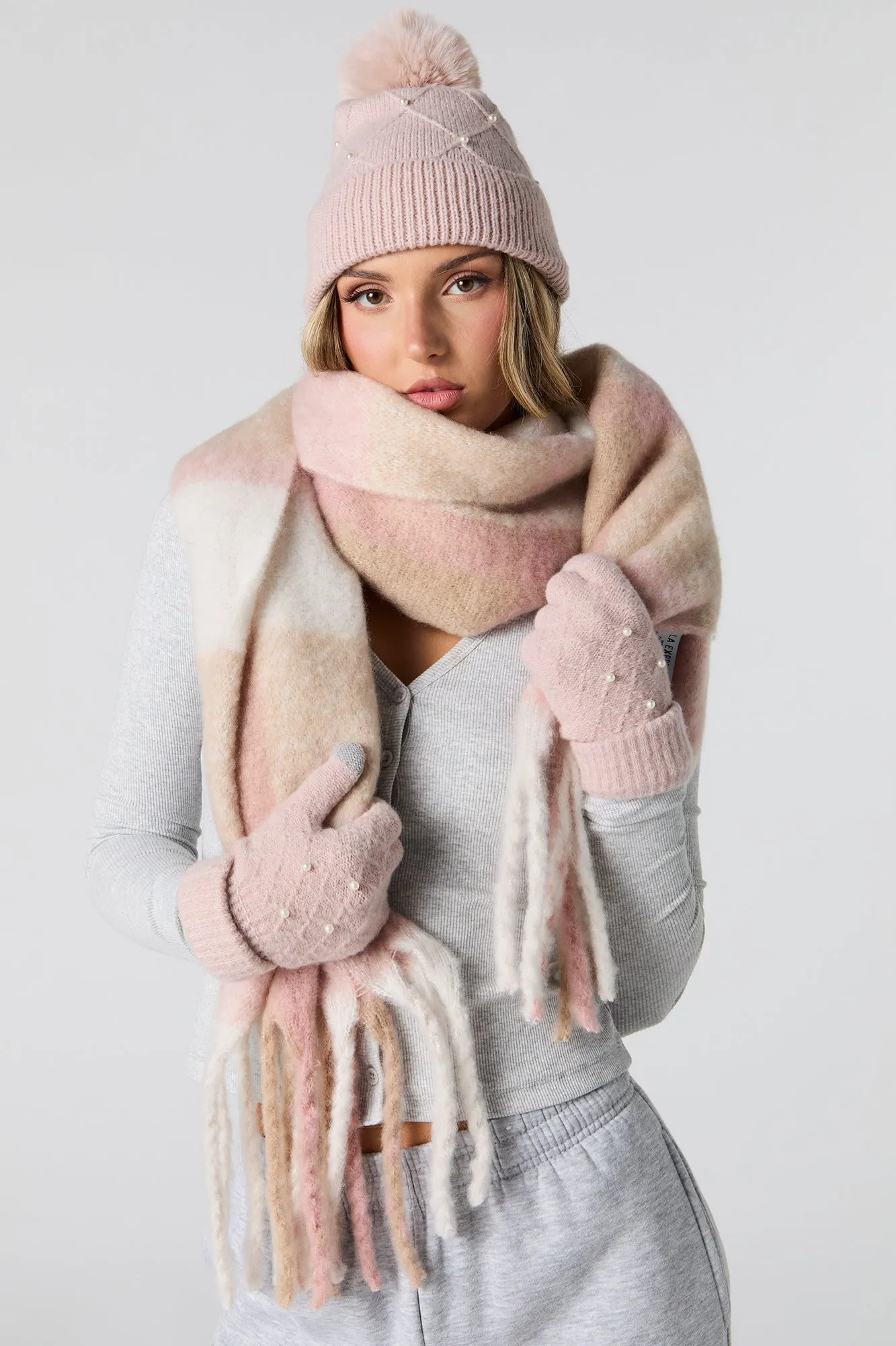 Plaid Bouclé Scarf sold by Urban Planet