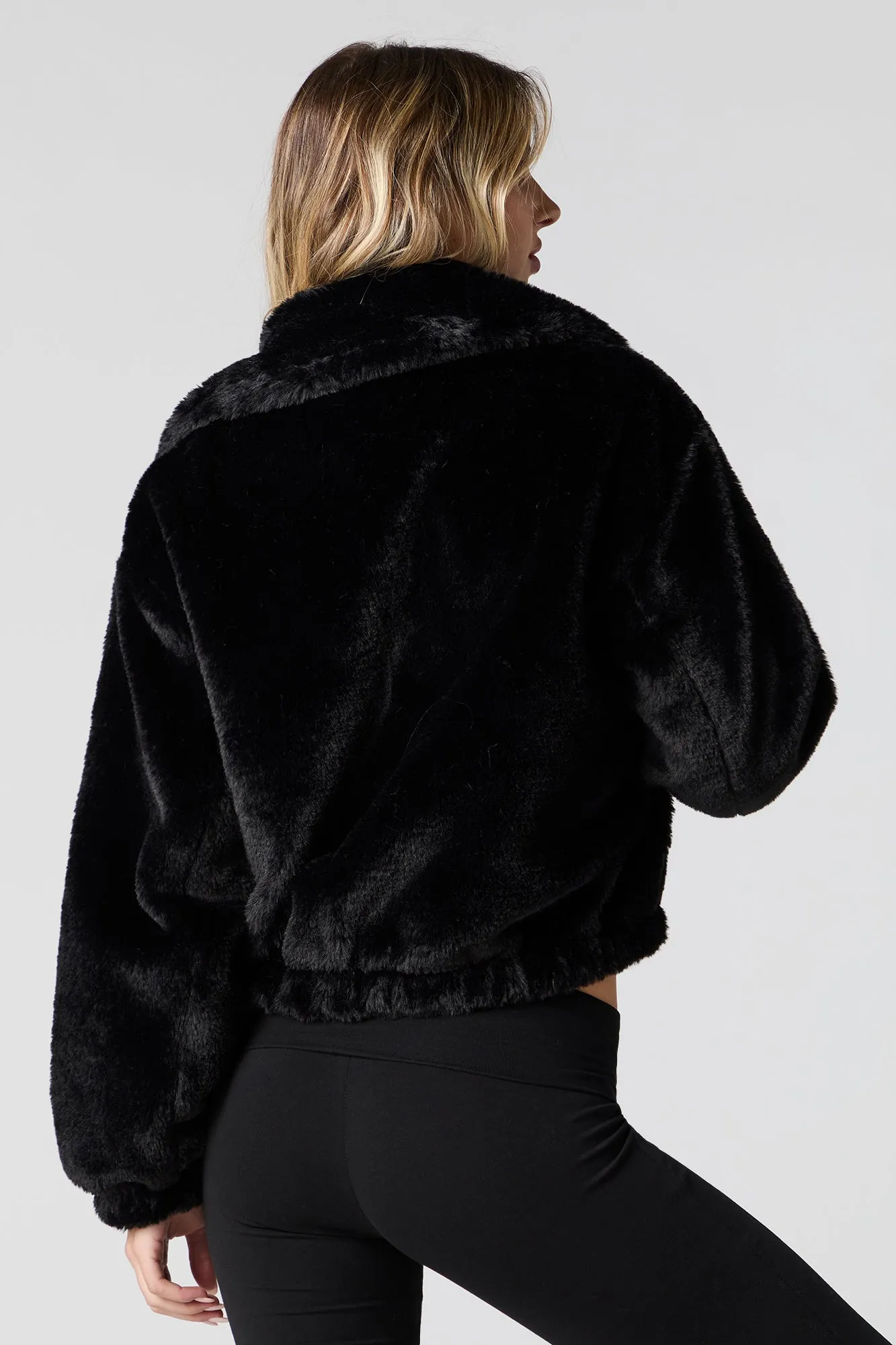 Faux Fur Collared Bomber Jacket sold by Urban Planet product image thumbnail 5