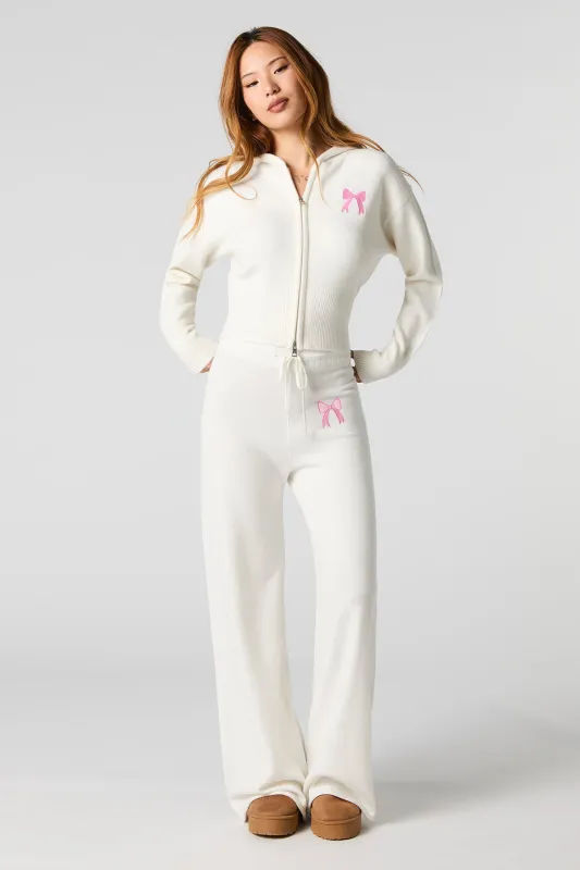 Embroidered Wide Leg Knit Pant sold by Urban Planet