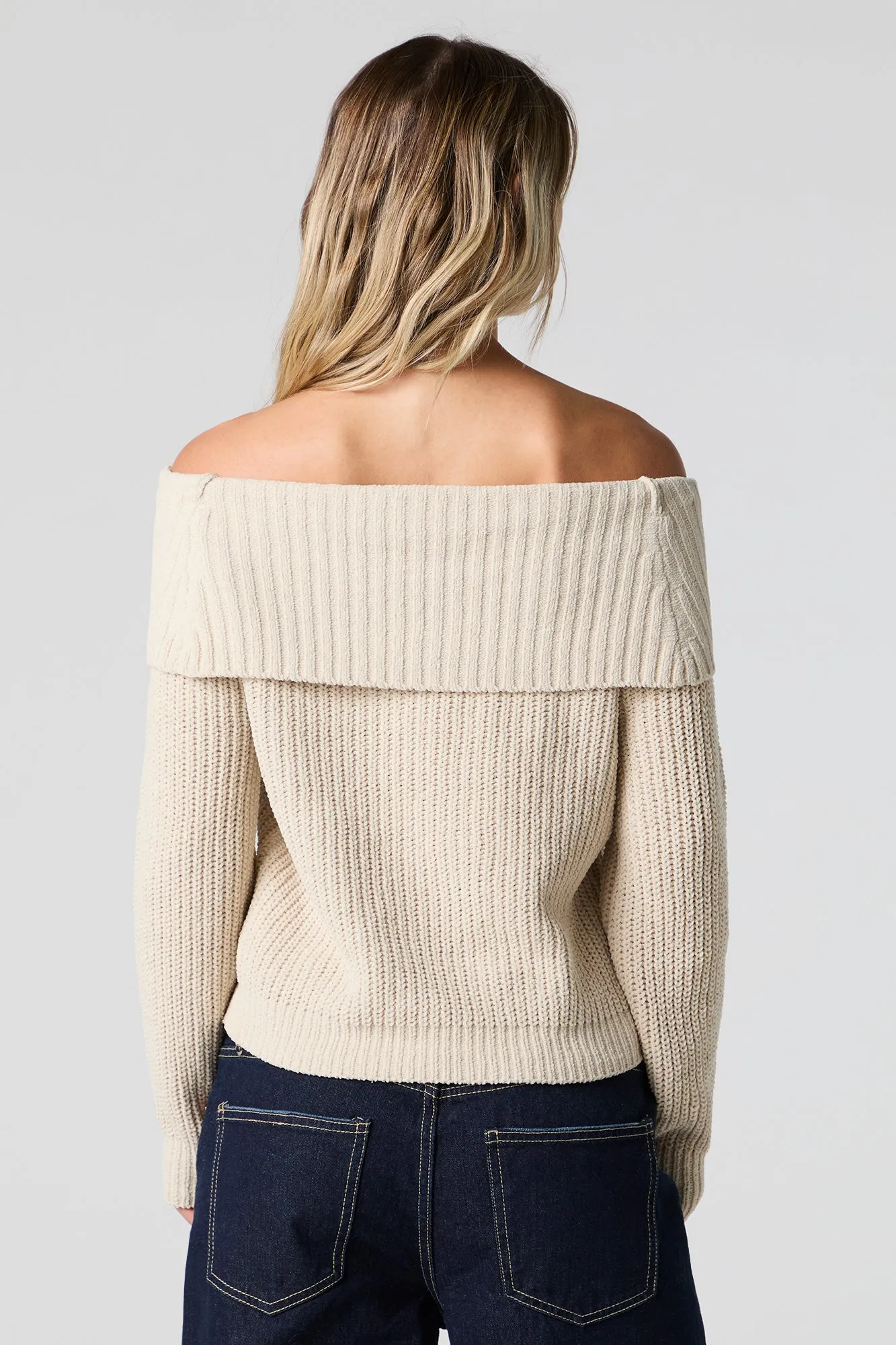 Foldover Off Shoulder Knit Sweater sold by Urban Planet product image thumbnail 2