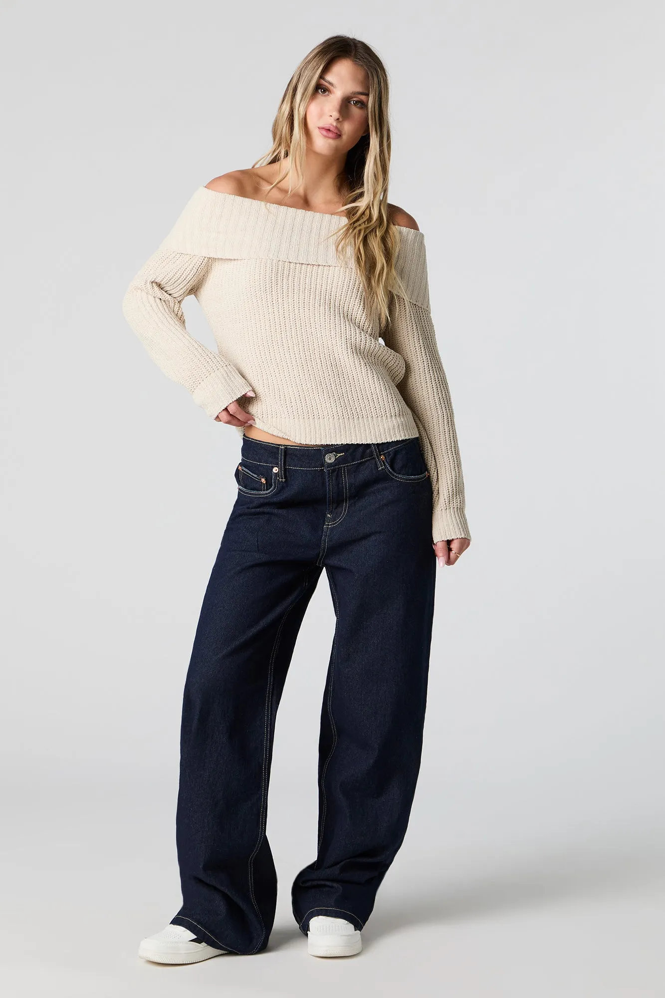 Foldover Off Shoulder Knit Sweater sold by Urban Planet product image thumbnail 3