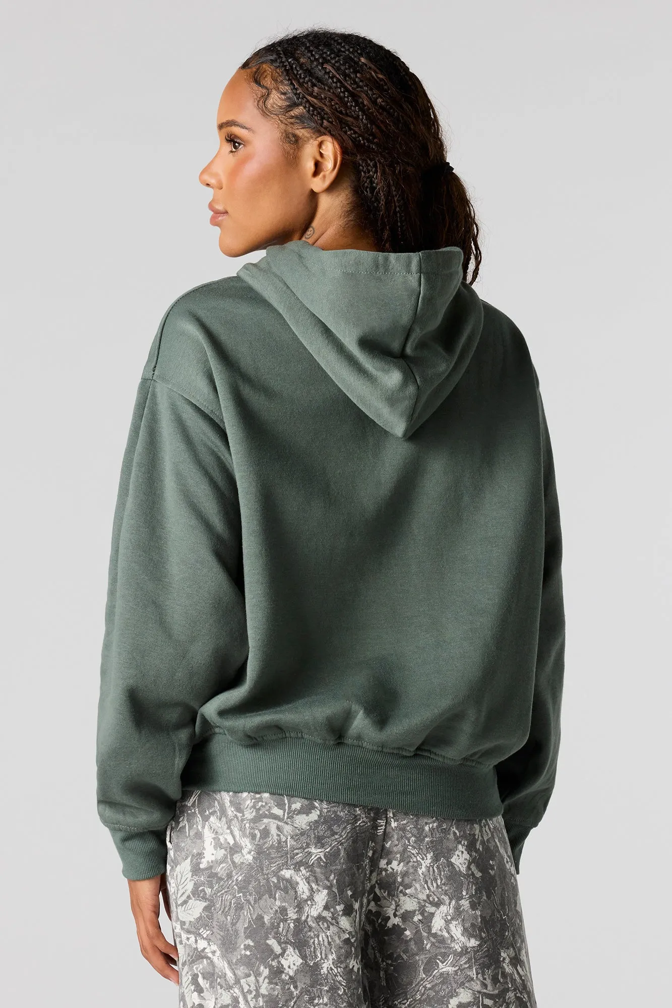 London Embroidered Fleece Boxy Hoodie sold by Urban Planet product image thumbnail 2
