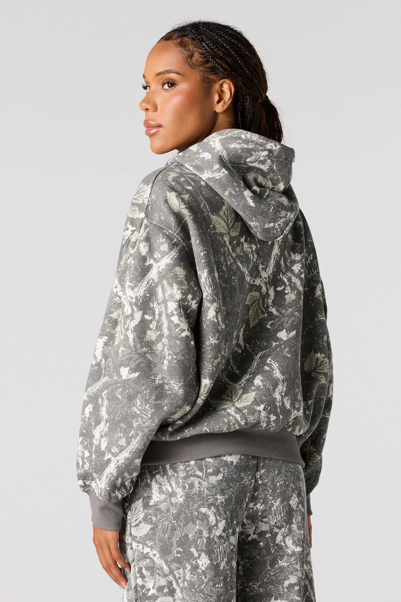 Haut carré à capuchon en molleton avec motif camouflage sold by Urban Planet product image thumbnail 2