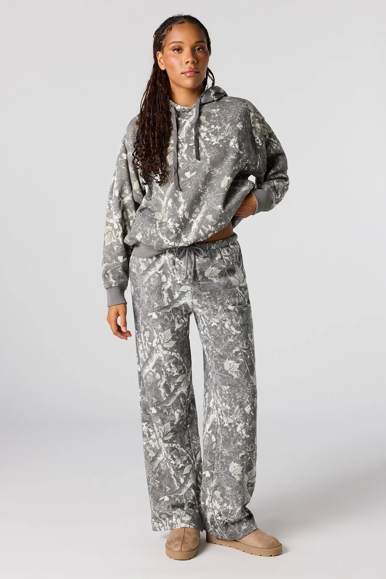 Haut carré à capuchon en molleton avec motif camouflage sold by Urban Planet product image thumbnail 3