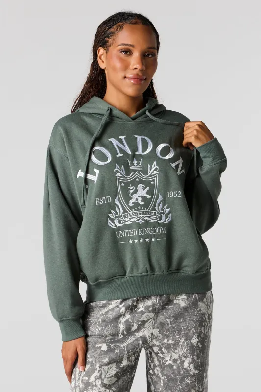 Haut carré à capuchon en molleton avec imprimé London sold by Urban Planet