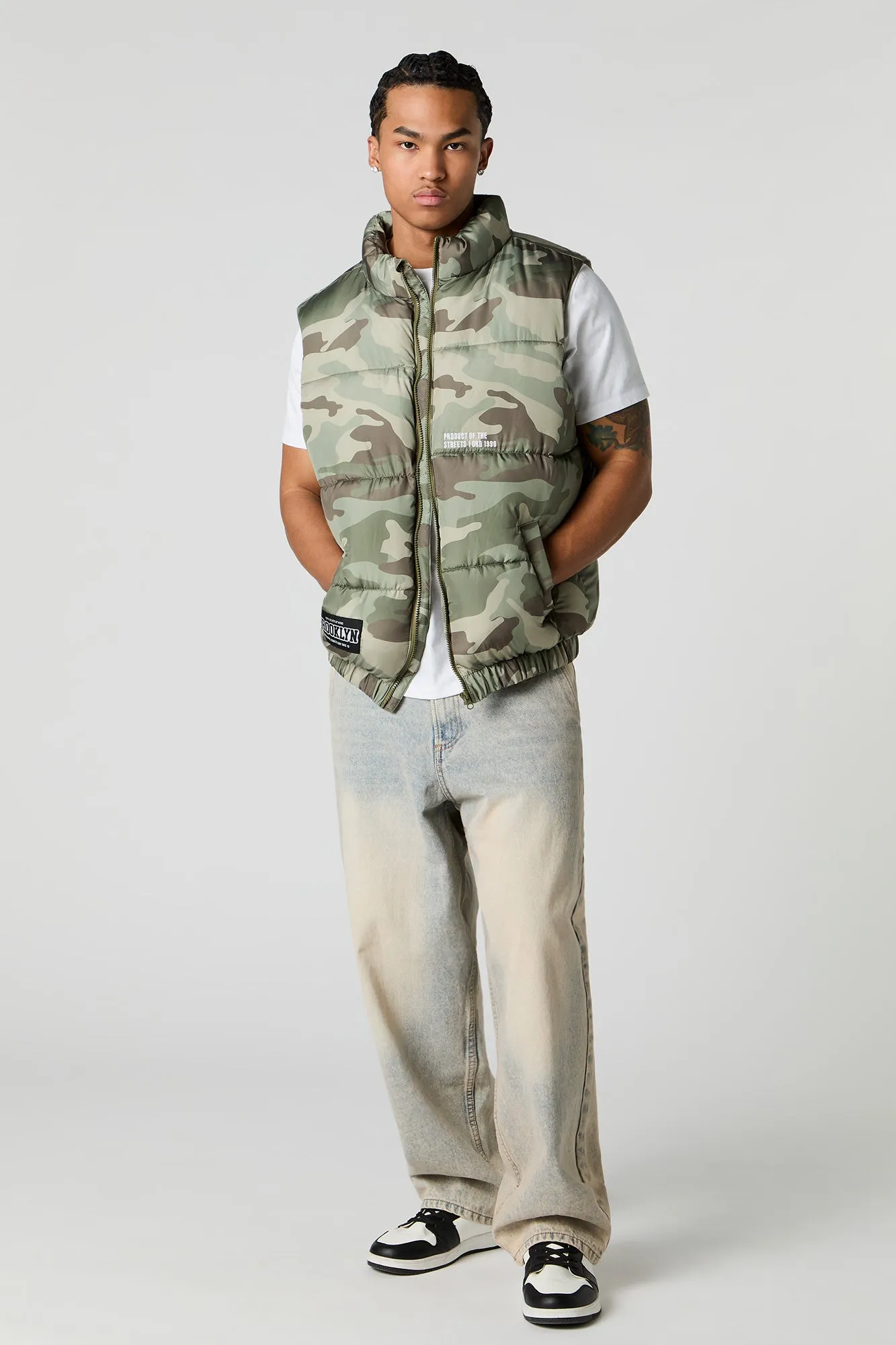 City Chenille Embroidered Puffer Vest sold by Urban Planet product image thumbnail 3