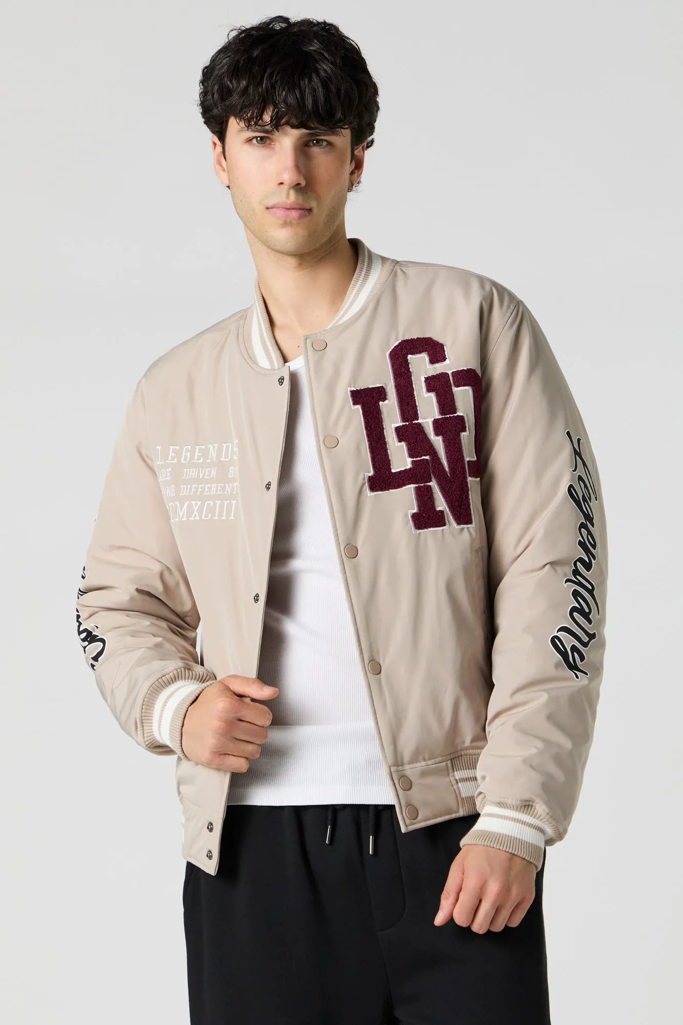 Blouson aviateur de style universitaire avec motif brodé en chenille sold by Urban Planet