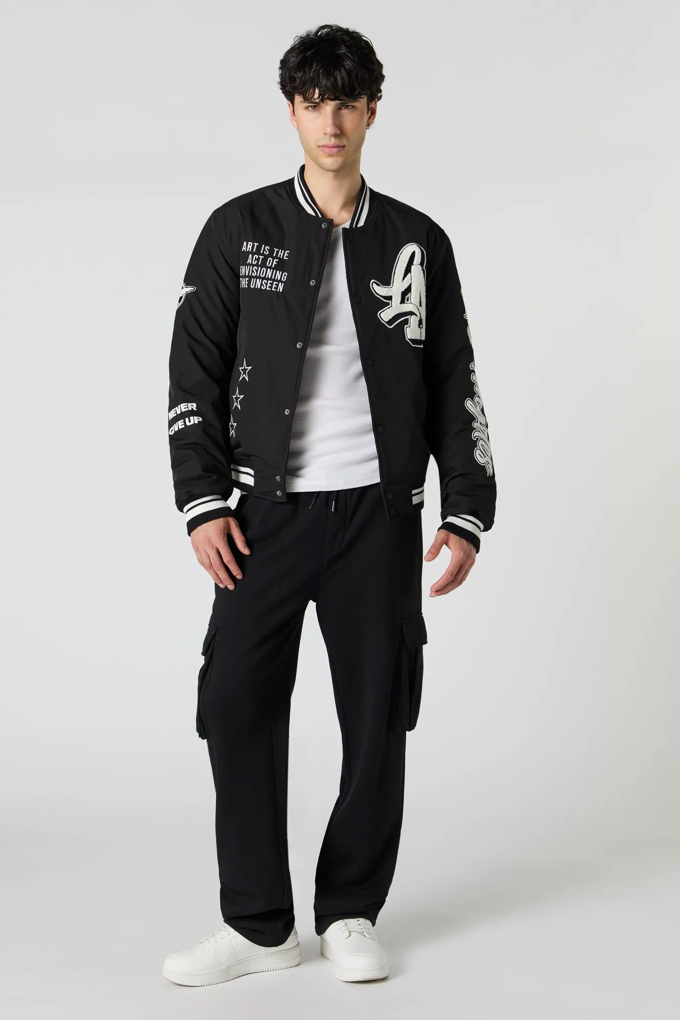 Blouson aviateur de style universitaire avec motif brodé en chenille sold by Urban Planet product image thumbnail 4