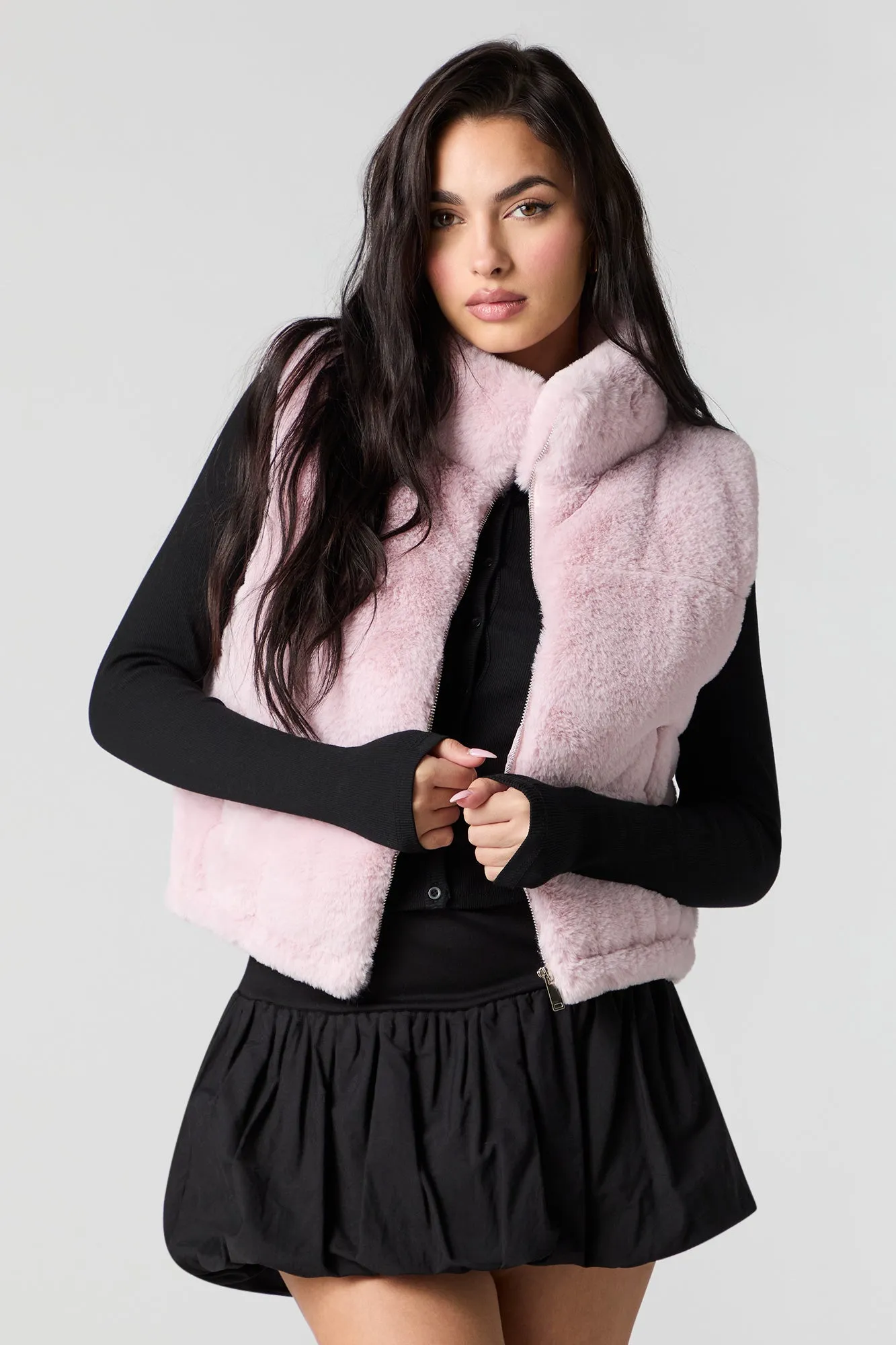 Faux Fur Puffer Vest sold by Urban Planet