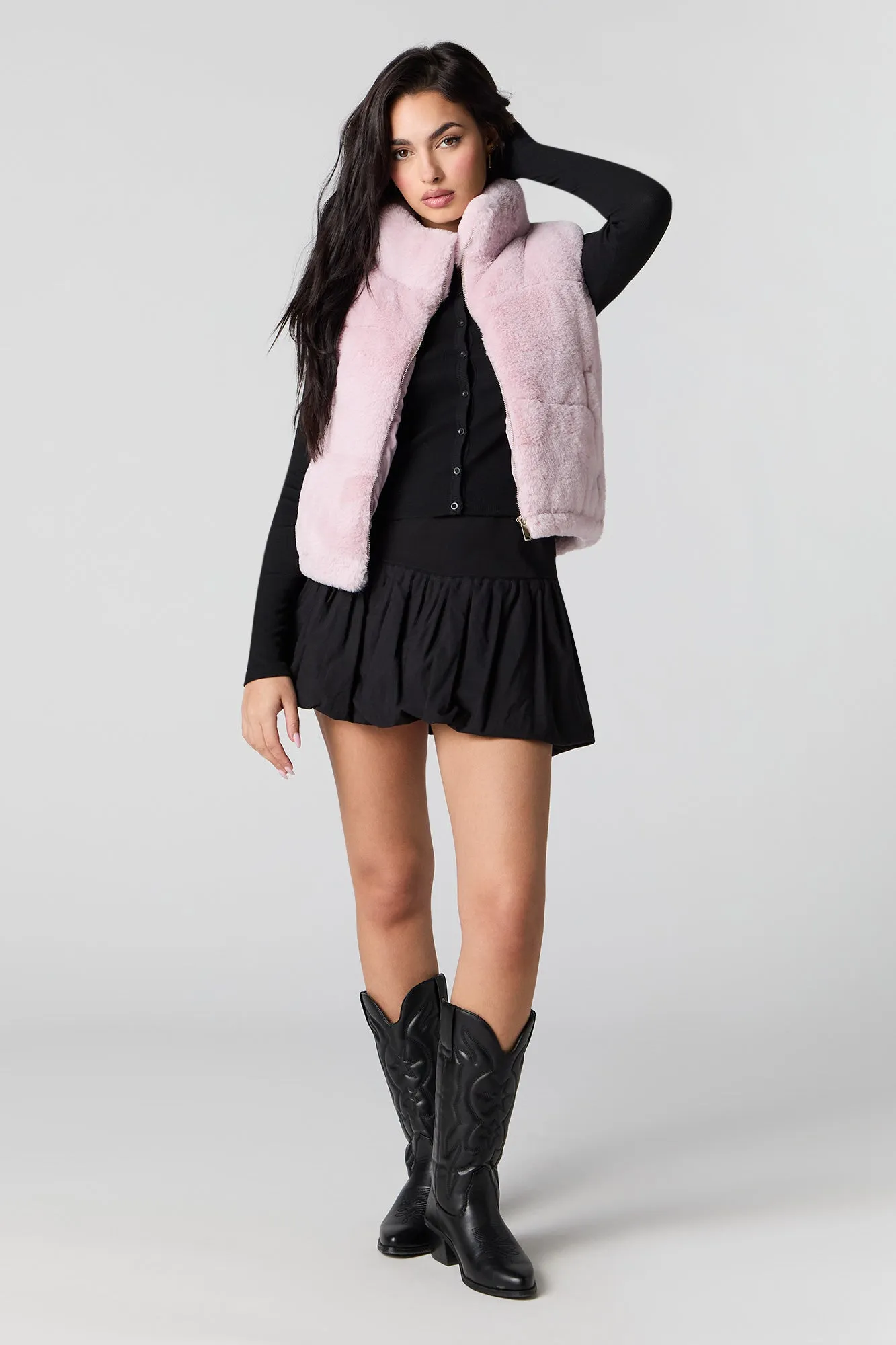 Faux Fur Puffer Vest sold by Urban Planet product image thumbnail 3