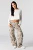 Denim Wide Leg Cargo Pant sold by Urban Planet