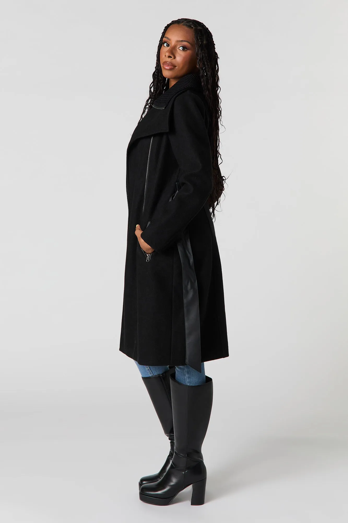 Double Collared Belted Jacket sold by Urban Planet product image thumbnail 5