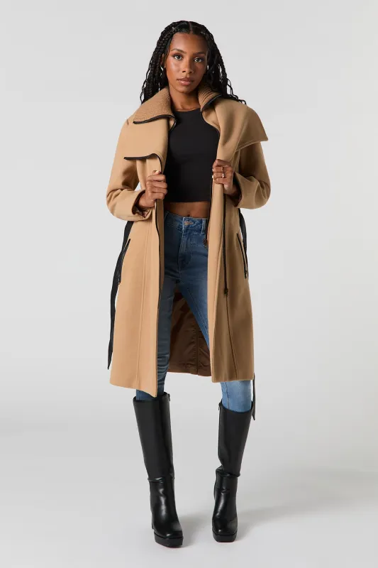 Blouson avec col double et ceinture sold by Urban Planet