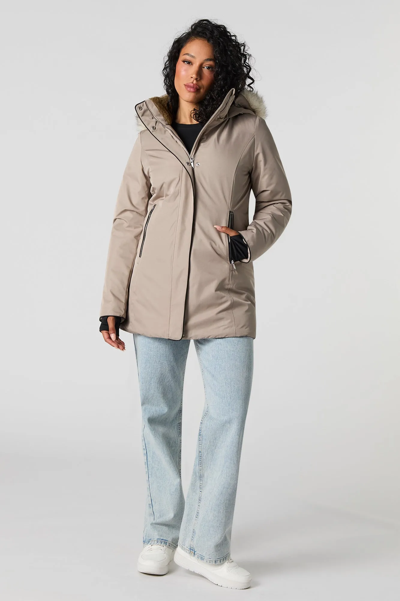 Detachable Faux-Fur Hooded Parka sold by Urban Planet product image thumbnail 3