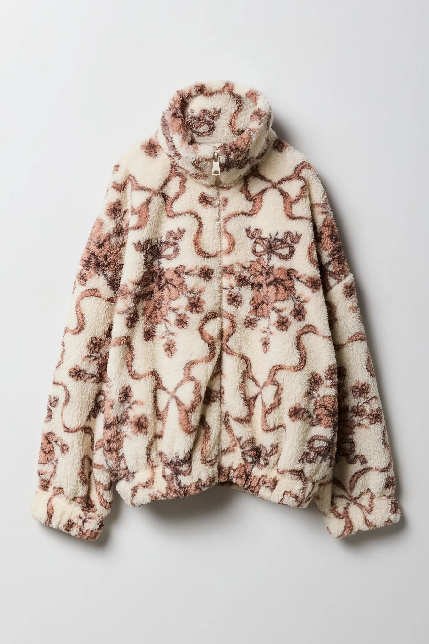 Girls Sherpa Zip-Up Bomber Jacket sold by Urban Planet