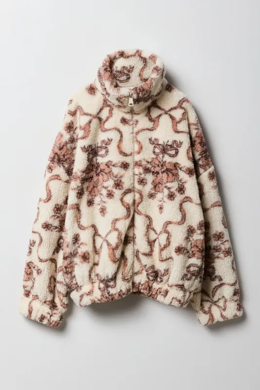 Blouson d'aviateur en sherpa avec glissière pour filles sold by Urban Planet