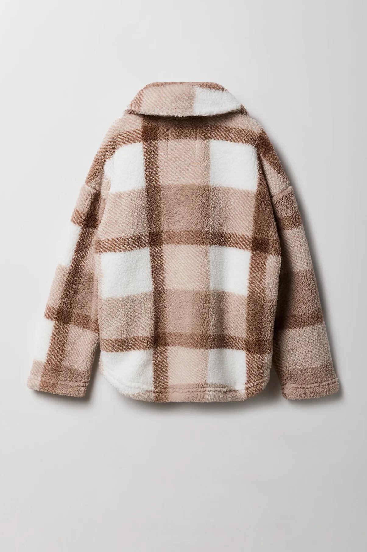 Girls Plaid Sherpa Shacket sold by Urban Planet product image thumbnail 4