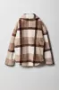 Girls Plaid Sherpa Shacket sold by Urban Planet