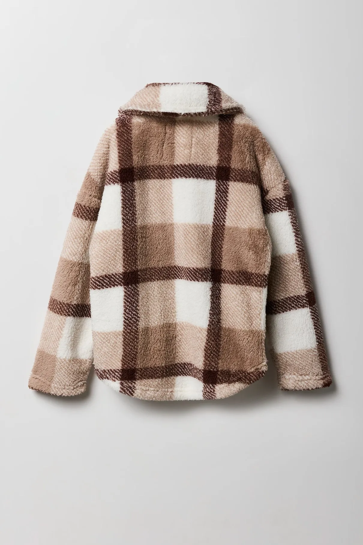 Girls Plaid Sherpa Shacket sold by Urban Planet product image thumbnail 2