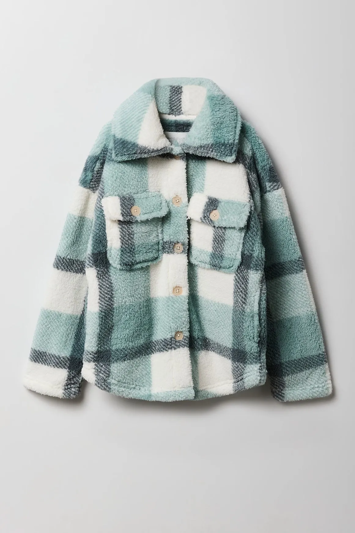 Surchemise en sherpa à carreaux pour filles sold by Urban Planet product image thumbnail 5