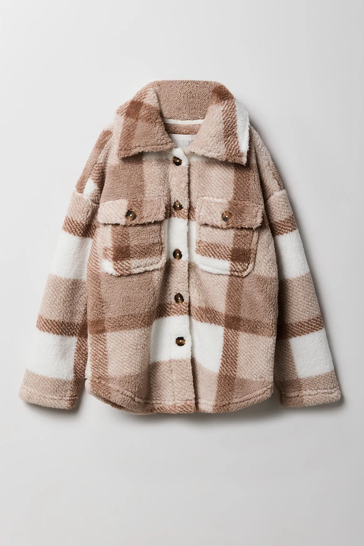 Surchemise en sherpa à carreaux pour filles sold by Urban Planet product image thumbnail 3