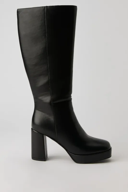 Faux Leather Knee High Platform Boot made by Stitches