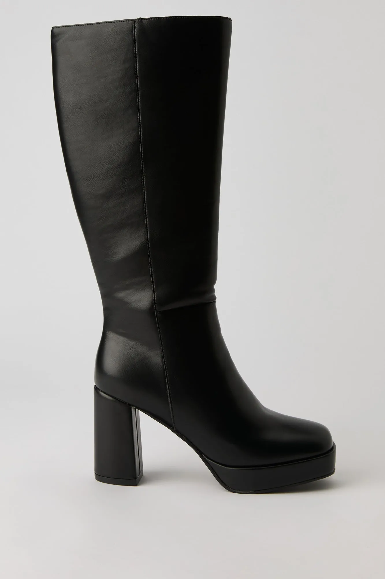 Faux Leather Knee High Platform Boot sold by Urban Planet