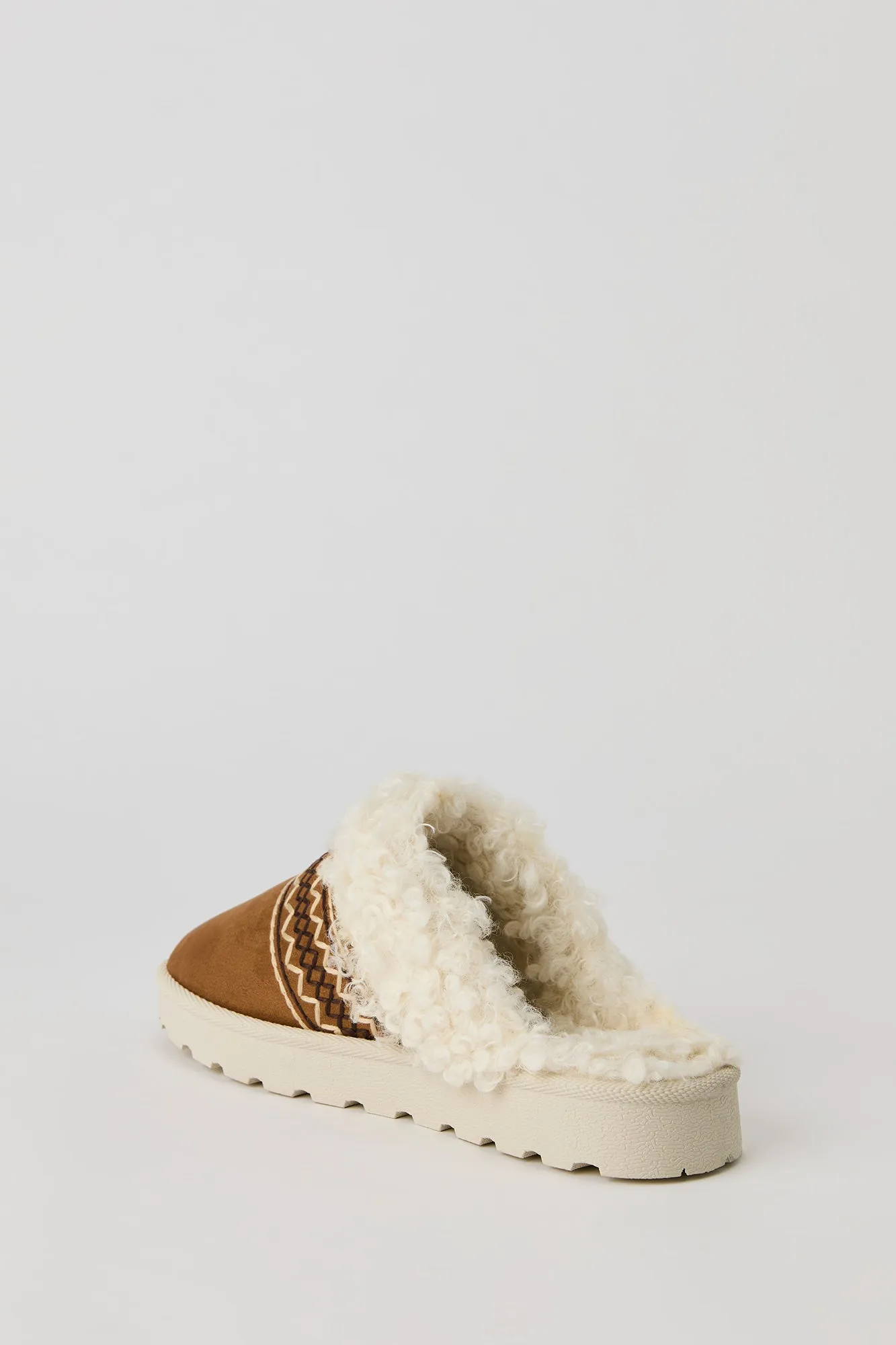 Embroidered Faux Fur Collared Slipper Booties sold by Urban Planet product image thumbnail 3