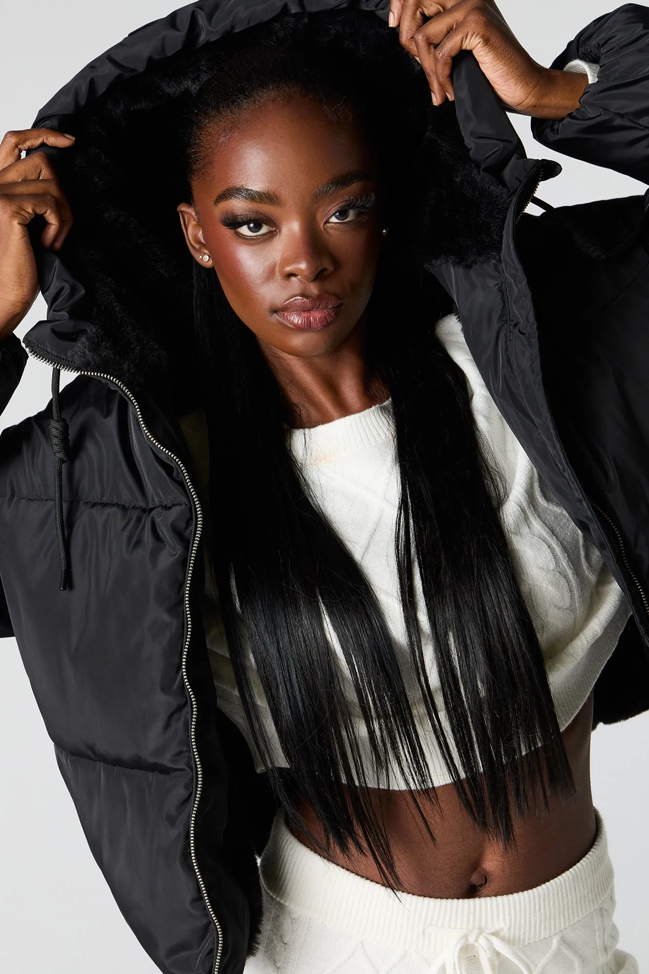 Faux-Fur Lined Puffer Jacket sold by Urban Planet product image thumbnail 4