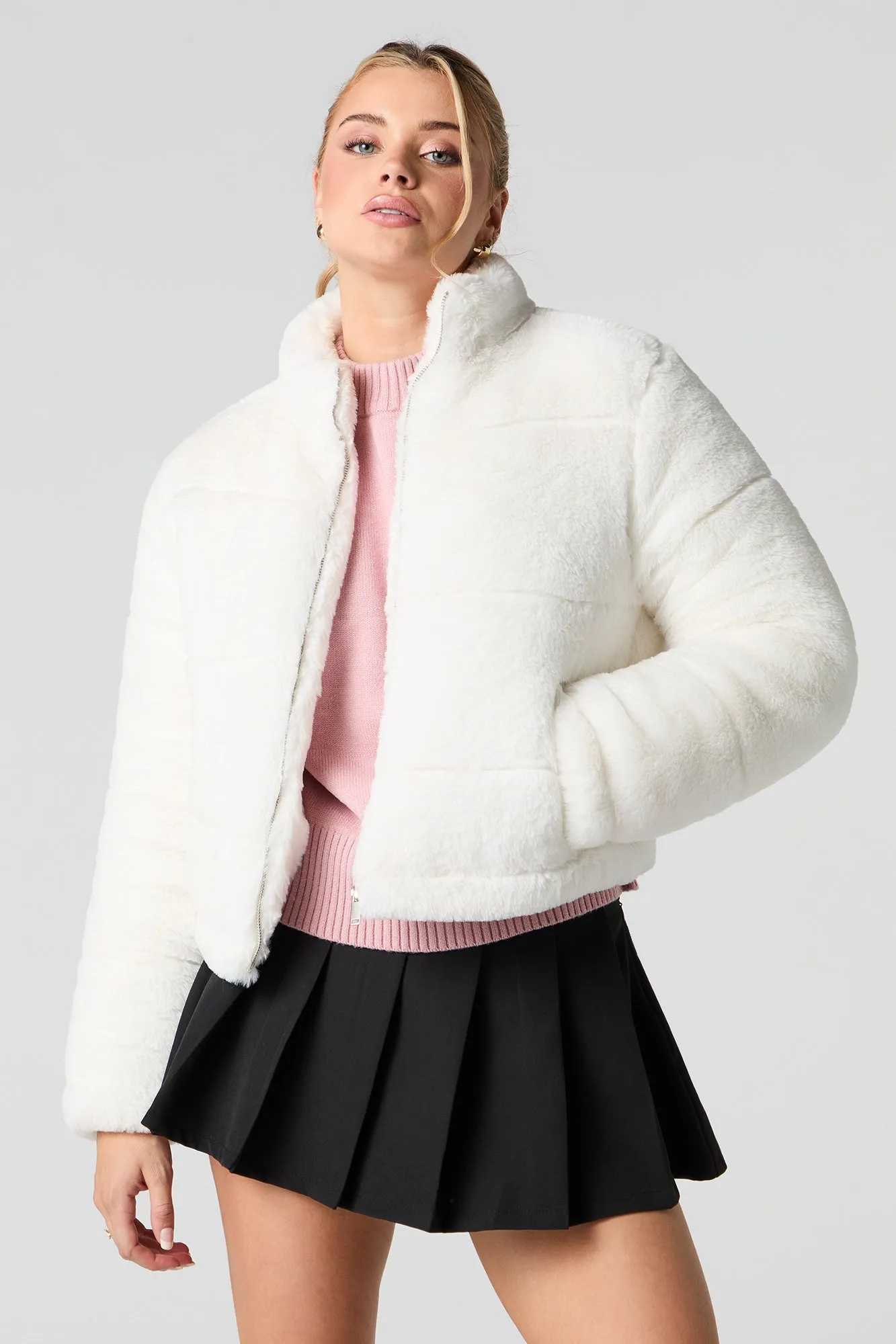 Faux Fur Puffer Jacket sold by Urban Planet product image thumbnail 4