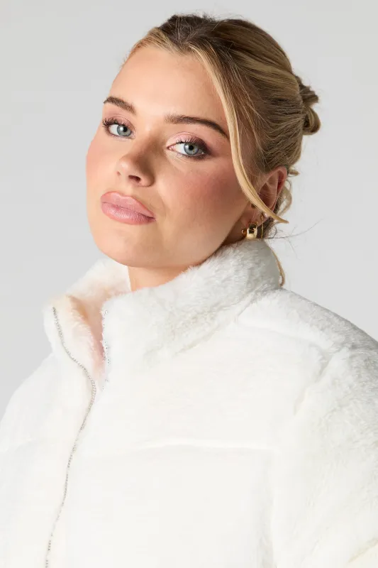 Faux Fur Puffer Jacket sold by Urban Planet