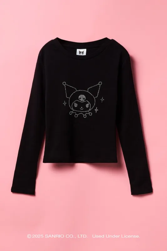 Kuromi™ Girls Rhinestone Long Sleeve Top sold by Urban Planet