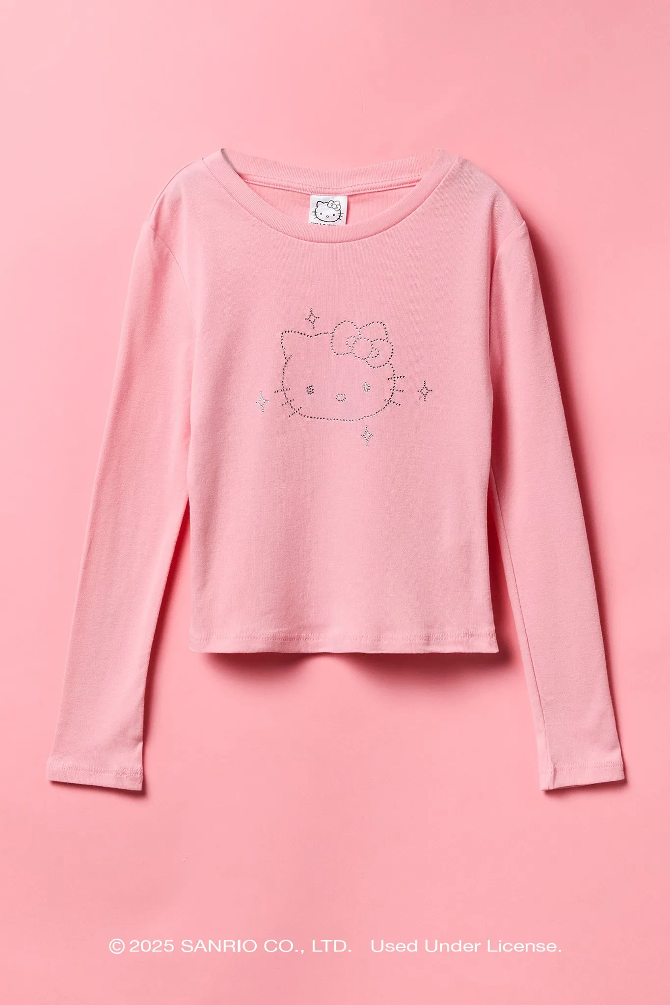 Haut à manches longues avec imprimé Hello Kitty® et pierres du Rhin pour fille sold by Urban Planet