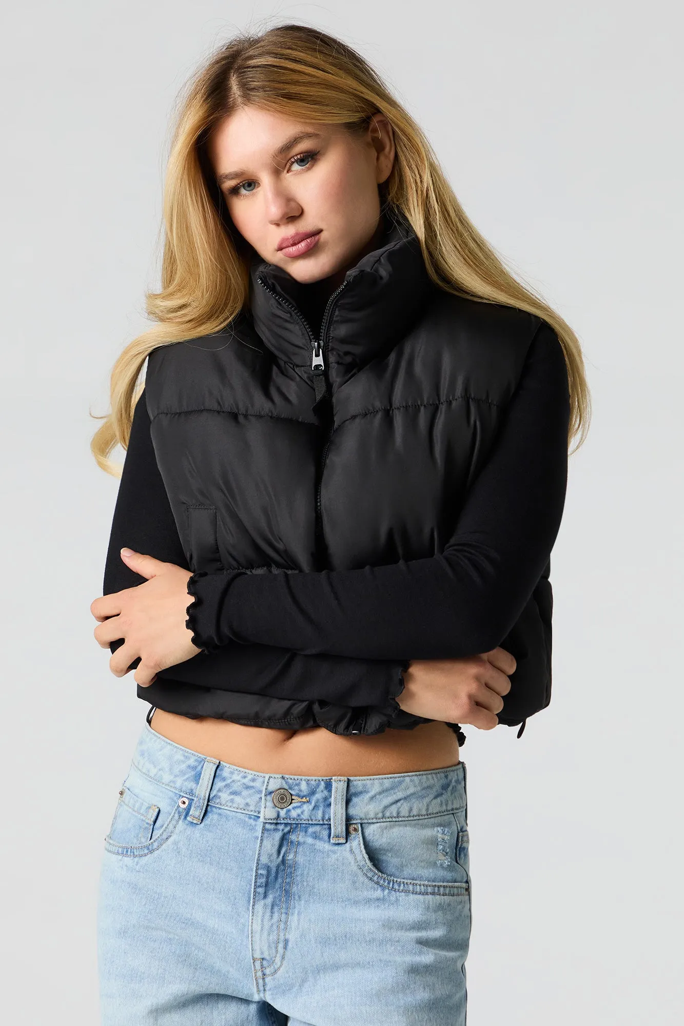 Mock Neck Puffer Vest sold by Urban Planet product image thumbnail 5