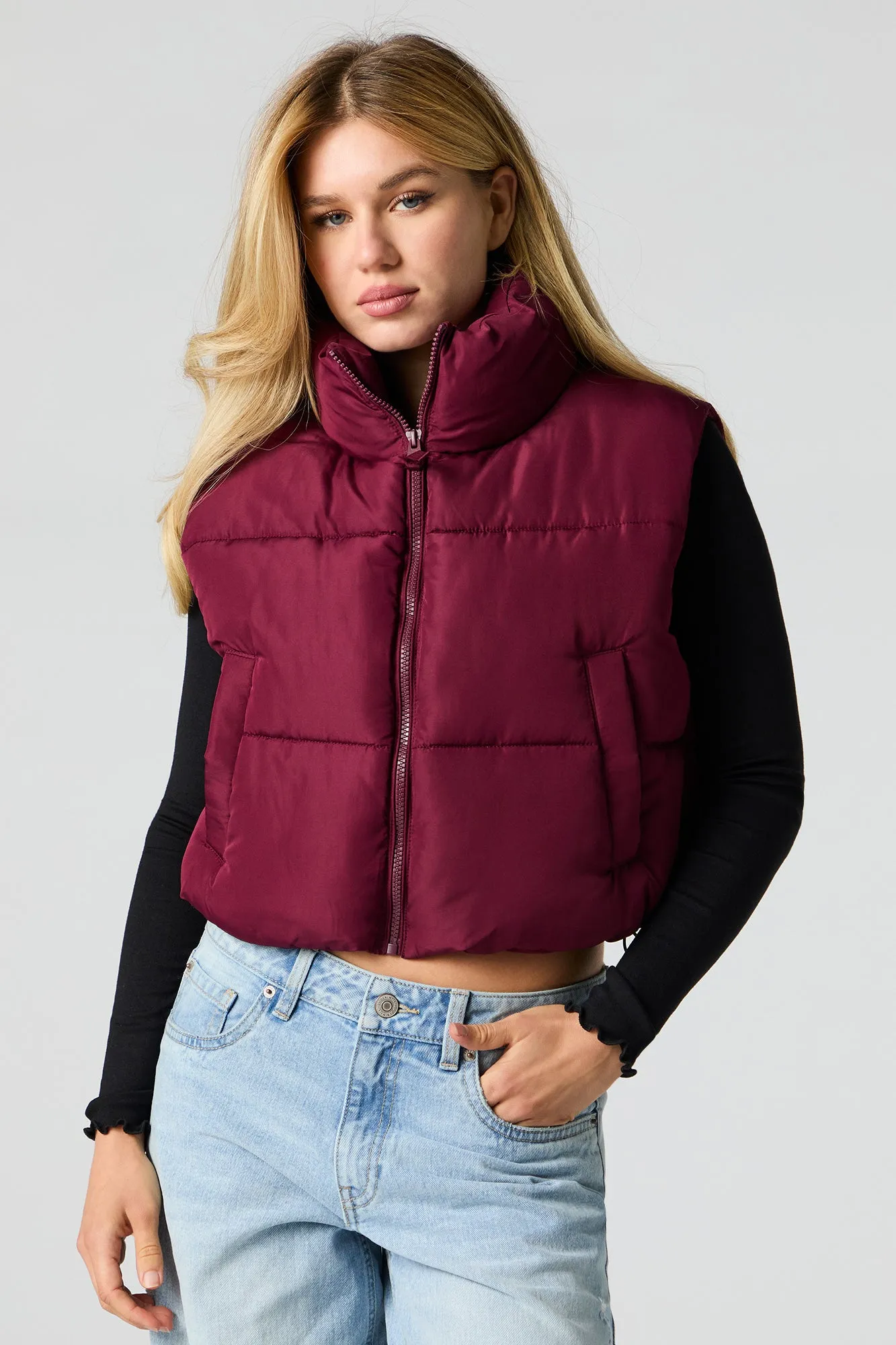 Mock Neck Puffer Vest sold by Urban Planet product image thumbnail 4