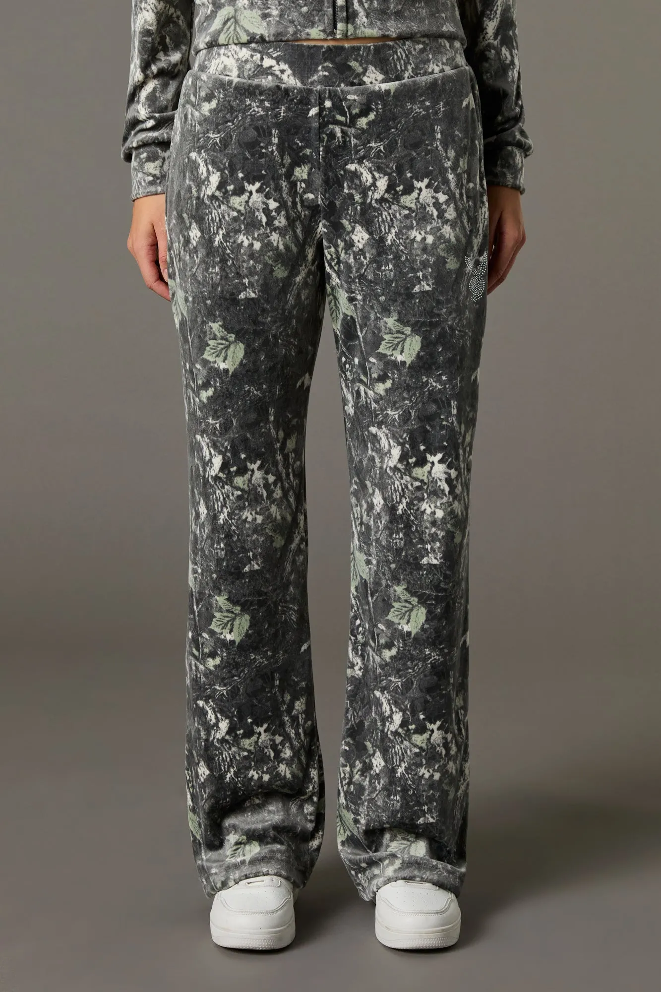 Playboy Rhinestone Velour Wide Leg Pant sold by Urban Planet product image thumbnail 2