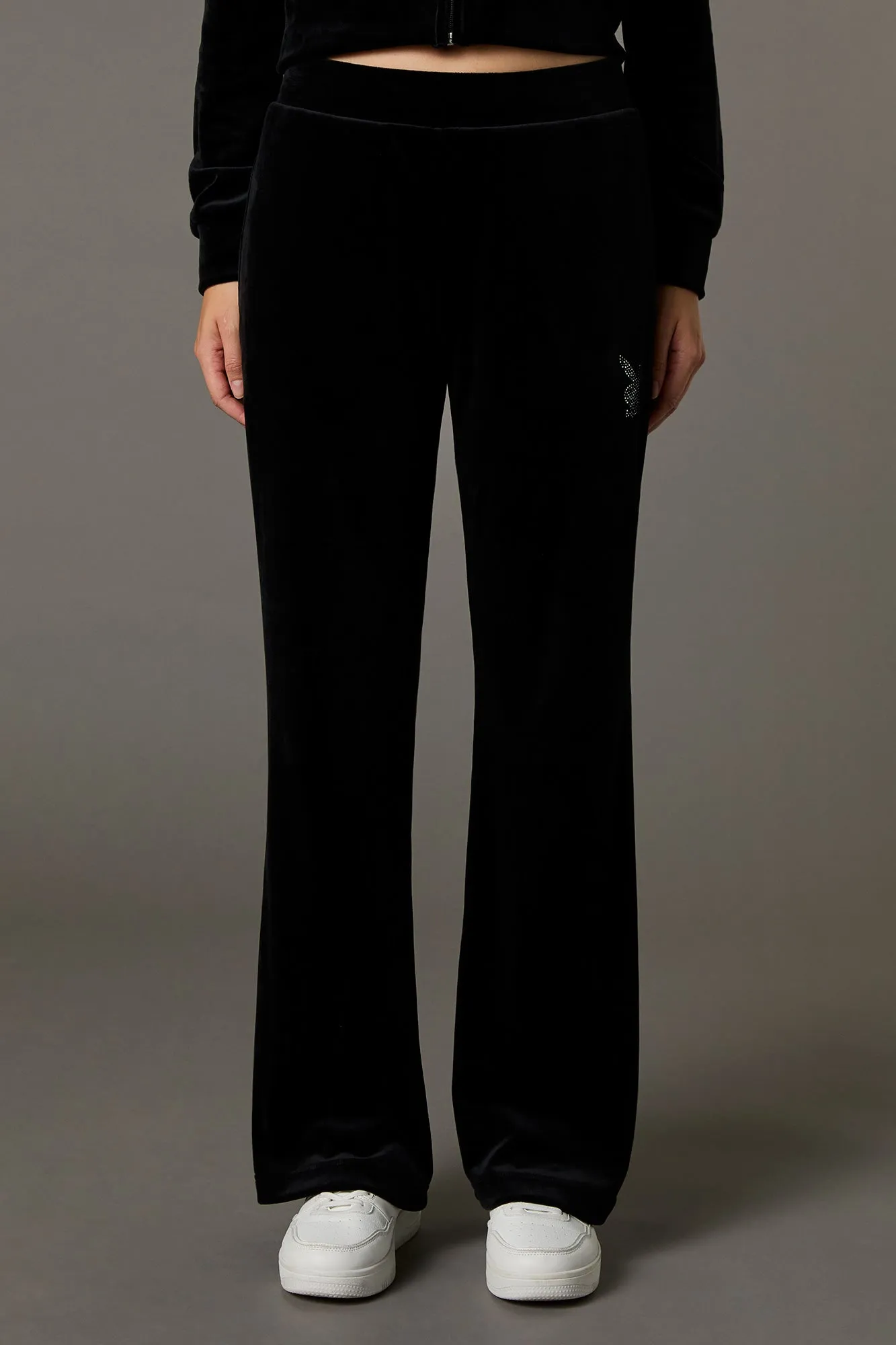 Playboy Rhinestone Velour Wide Leg Pant sold by Urban Planet product image thumbnail 5