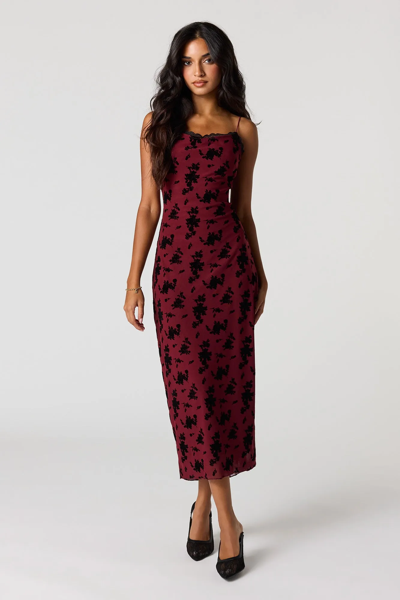 Floral Mesh Midi Dress sold by Urban Planet