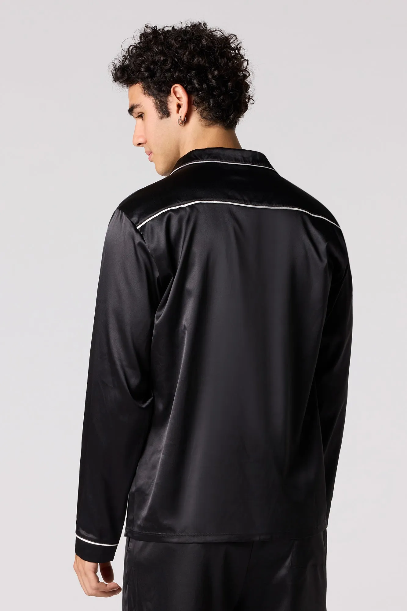 Satin Button-Up Pajama Top sold by Urban Planet product image thumbnail 5