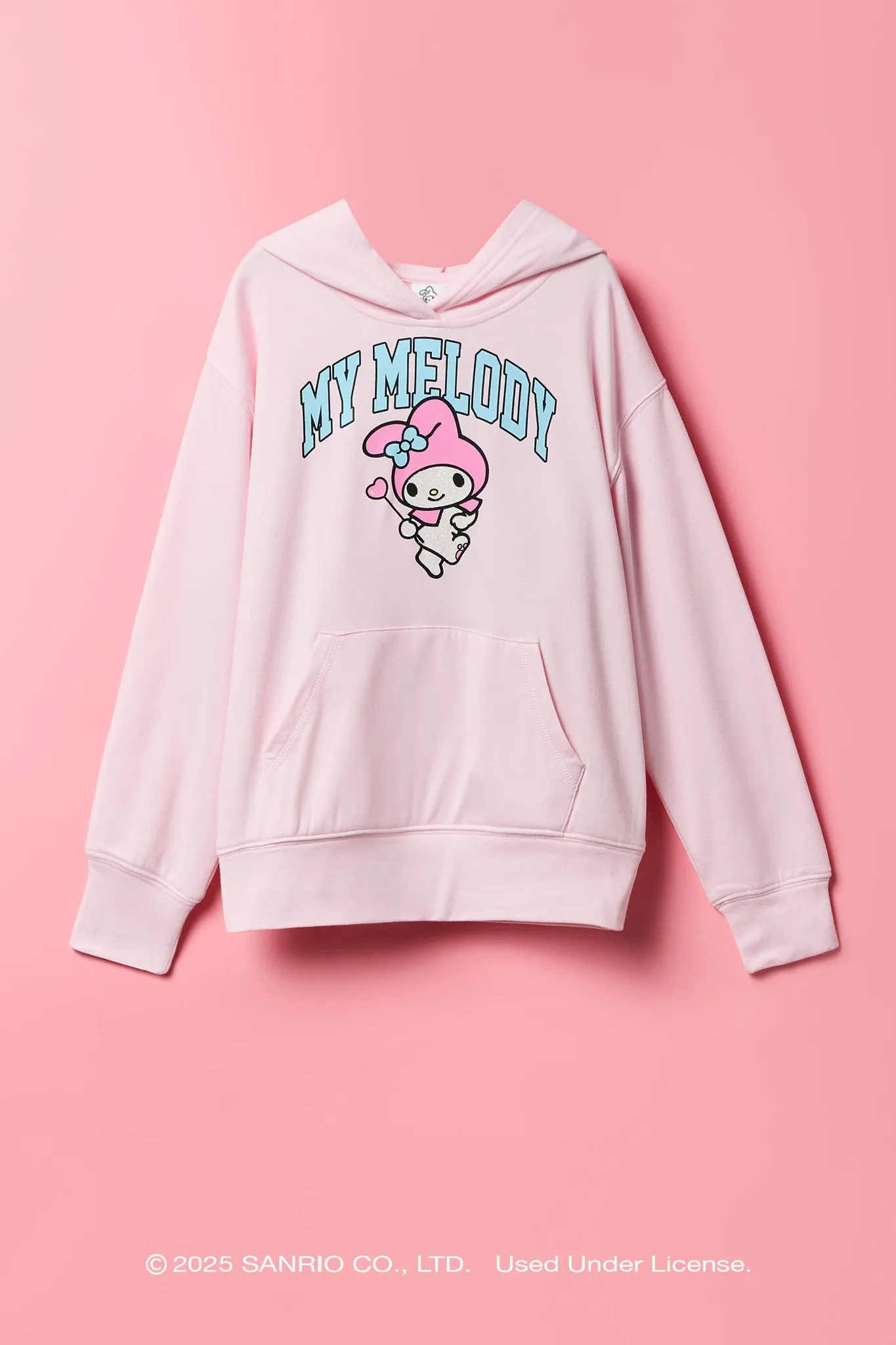 My Melody™ Girls Glitter Graphic Fleece Hoodie sold by Urban Planet product image thumbnail 2