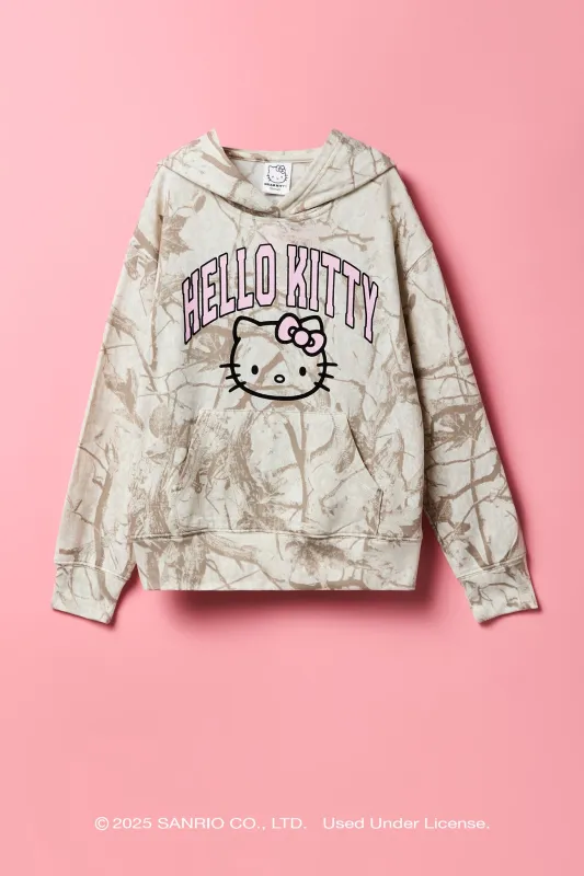 Haut à capuchon en molleton avec imprimé Hello Kitty® et motif camouflage pour fille sold by Urban Planet