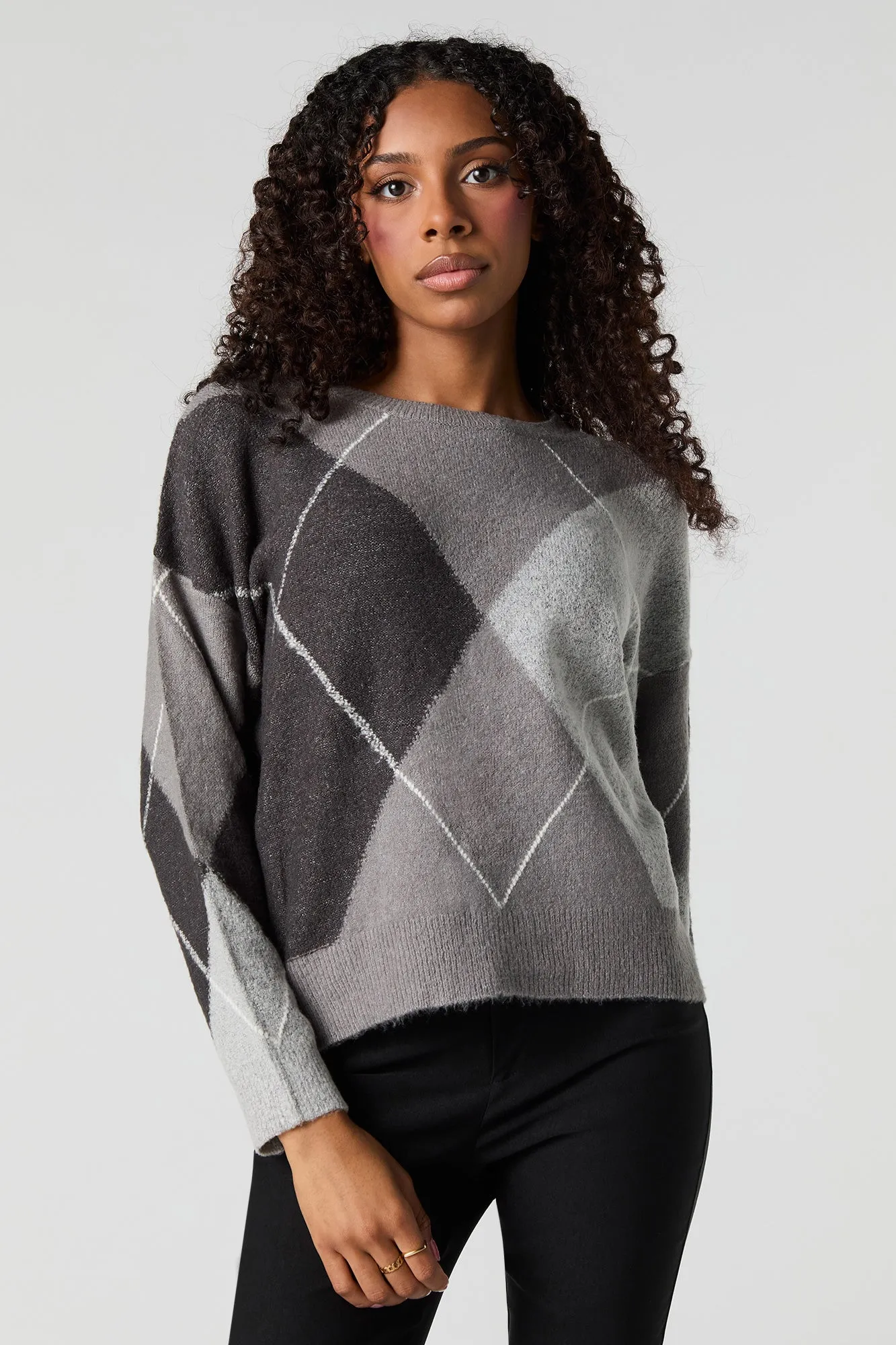 Argyle Mossy Knit Sweater sold by Urban Planet product image thumbnail 4