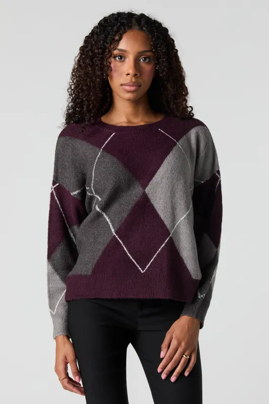 Argyle Mossy Knit Sweater sold by Urban Planet