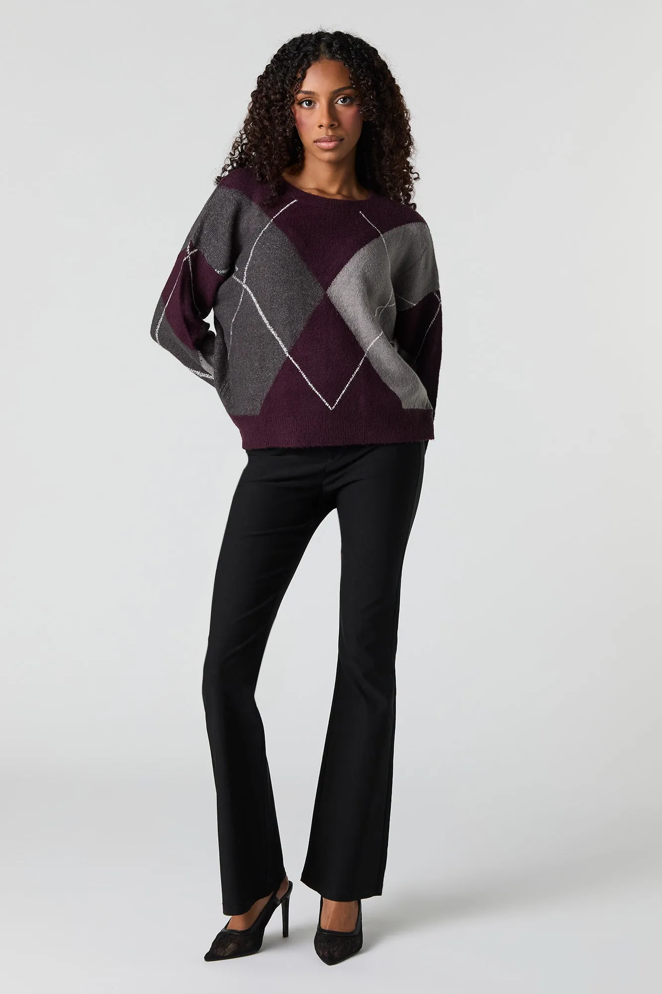 Argyle Mossy Knit Sweater sold by Urban Planet product image thumbnail 3