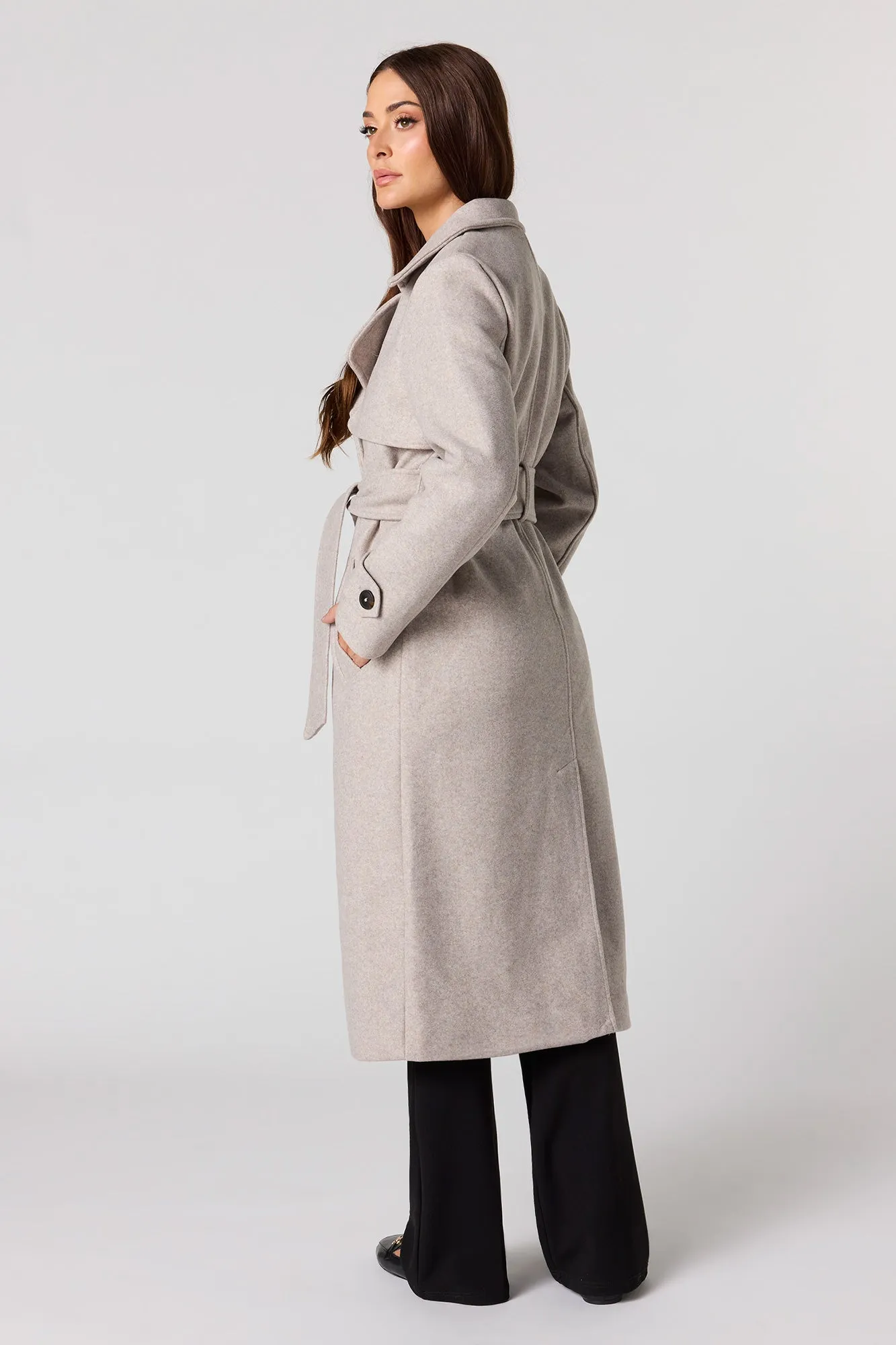 Longline Belted Peacoat sold by Urban Planet product image thumbnail 3