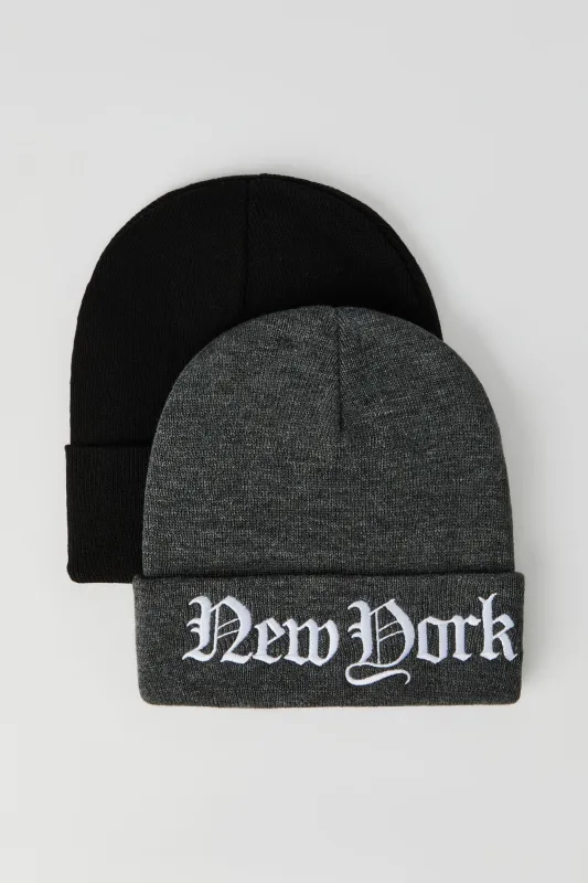Embroidered Beanie (2 Pack) sold by Urban Planet