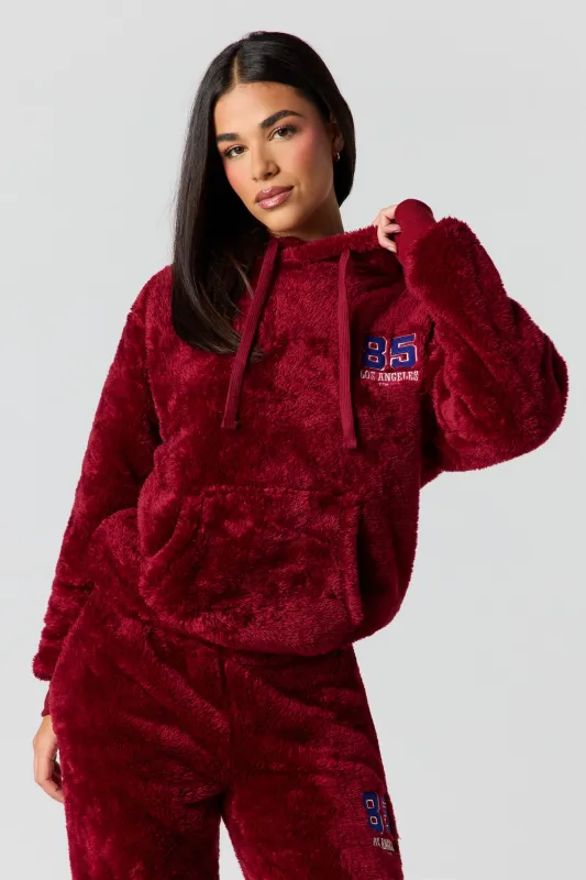 Faux Fur Embroidered Hoodie sold by Urban Planet