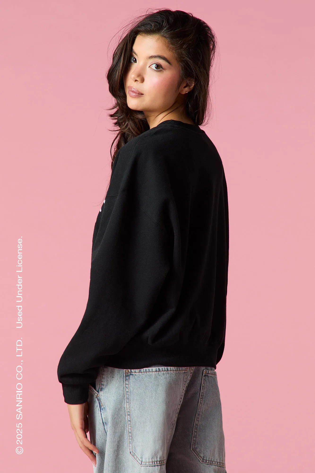 Hello Kitty® Glitter Graphic Fleece Sweatshirt sold by Urban Planet product image thumbnail 2