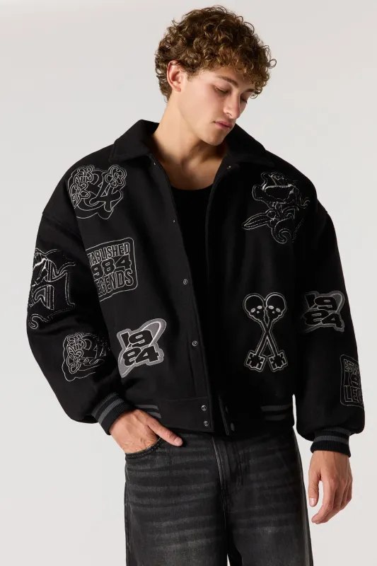 Legends Embroidered Bomber Jacket sold by Urban Planet